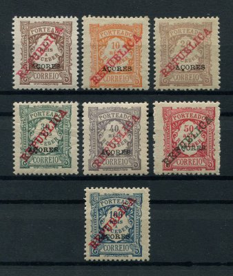 1911 - Afinsa Porteado nº 8/14. Série completa nova COM CHARNEIRA (*) e com goma original. Em boas condições.