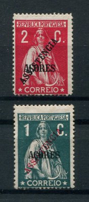 1913 - Imposto Postal Telegráfico. Afinsa nº 3/4. Ceres com sobrecarga REPUBLICA e ASSISTENCIA. Série completa nova, COM CHARNEIRA (*) e goma original. Em boas condições. (LER DESCRIÇÃO)