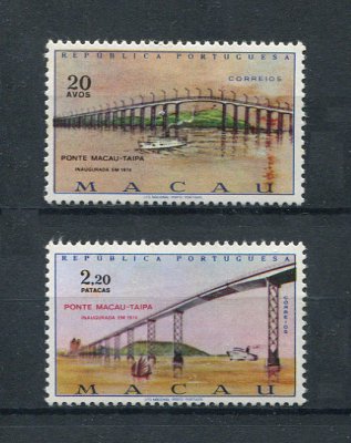 1974 - Afinsa nº 435/436. Ponte Macau-Taipa. Série completa nova SEM CHARNEIRA (**) e com goma original. Em boas condições.