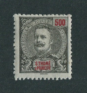 1898 - Afinsa nº 56. D. Carlos I. Selo de 500r novo, COM CHARNEIRA (*) e goma original. Em boas condições.