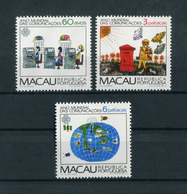 1983 - Afinsa nº 471/473. Ano Mundial da Comunicações. Série completa nova SEM CHARNEIRA (**) e com goma original. Em boas condições.
