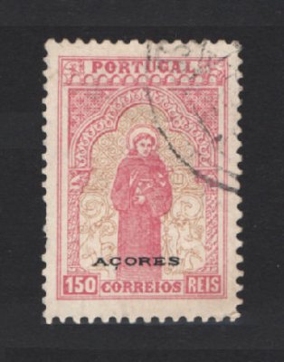 1895 - Afinsa nº 83. 7º Centenário do Nascimento de Santo António. Selo de 150 reis USADO. Tem o denteado esquerdo irregular.