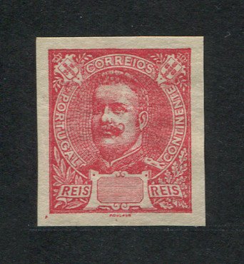 1895 - Afinsa nº 133. D. Carlos I. PROVA NÃO DENTEADA de 75r. SEM TAXA. Com charneira (*) e goma original. Em boas condições.