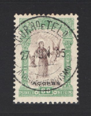 1895 - Afinsa nº 81. 7º Centenário do Nascimento de Santo António. Selo de 80 reis USADO. Em boas condições.