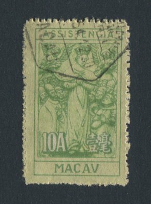 1940 - Imposto Postal. Afinsa nº 7A. Nossa Senhora das Misericórdias. Selo de 10A usado. Denteado 12. Em boas condições.