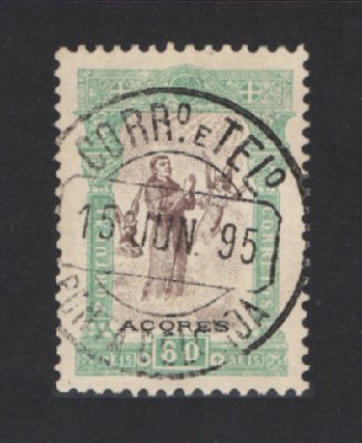 1895 - Afinsa nº 81. 7º Centenário do Nascimento de Santo António. Selo de 80 reis USADO. Em boas condições.
