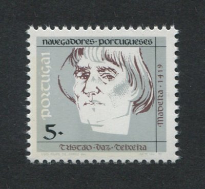 1990 - Afinsa nº 1933c. Navegadores Portugueses. Selo de 5.00 novo SEM CHARNEIRA (**) e com goma original. SEM FÓSFORO. Em boas condições.