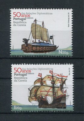 2011 - Afinsa nº 4072/4073. 50 Anos das Relações Diplomáticas Portugal-República da Coreia. Série nova sem charneira. Goma Original. Em boas condições.