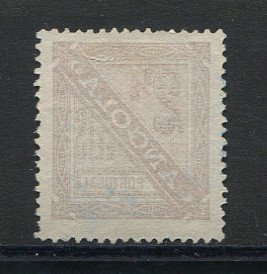 1894 - Afinsa nº 37. Taxa de Jornaes com sobretaxa. Selo de 25r/2 1/2r novo, sem goma como emitido. Denteado 13 1/2. Com CERTIFICADO DE PERITAGEM (CERTIFICATE). Em boas condições.