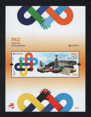 2023 - Bloco nº 679. Europa - Paz, Valor da Humanidade. Novo sem charneira. Em boas condições.