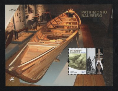 2011 - Bloco nº 450. Património Baleeiro dos Açores. Novo sem charneira. Em boas condições.
