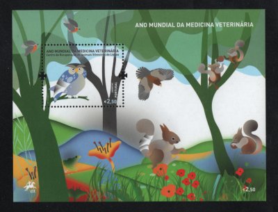 2011 - Bloco nº 451. Ano Mundial da Medicina Veterinária. Novo sem charneira. Em boas condições.