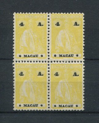 1924 - Afinsa nº 249. Ceres. Selos de 4a EM QUADRA. Novos SEM CHARNEIRA (**) e goma original. Estrelas: III-IV (posição normal). Em boas condições.