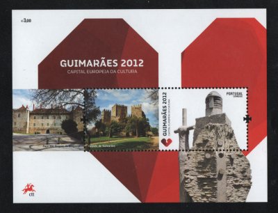 2012 - Bloco nº 461. Guimarães 2012 - Capital Europeia da Cultura. Novo sem charneira. Em boas condições.