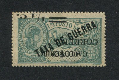 1921 - Afinsa nº 168b. Selos Fiscais com sobretaxa e TAXA DE GUERRA. 1/4c novo, COM CHARNEIRA (*) e goma original. Papel liso, denteado 15x14. SOBRETAXA INVERTIDA. Em boas condições.