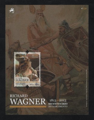 2013 - Bloco nº 478. Bicentenário do Nascimento de Richard Wagner e de Giuseppe Verdi. Novo sem charneira. Em boas condições.