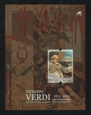 2013 - Bloco nº 479. Bicentenário do Nascimento de Richard Wagner e de Giuseppe Verdi. Novo sem charneira. Em boas condições.