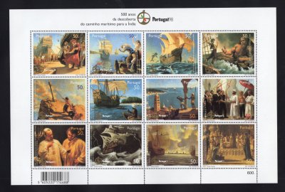 1998 - Folha Miniatura nº 14. 500 anos da Descoberta do Caminho Marítimo para a India. Nova sem charneira. Em boas condições. BAIXO CUSTO