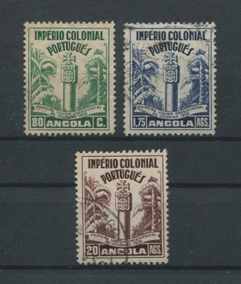 1938 - Afinsa nº 276/278. 1ª Viagem Presidencial às Colonias. Série completa USADA. Em boas condições.