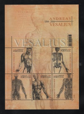 2014 - Bloco nº 501A. Andreas Vesalius 1514-2014. Novo sem charneira. Em boas condições.