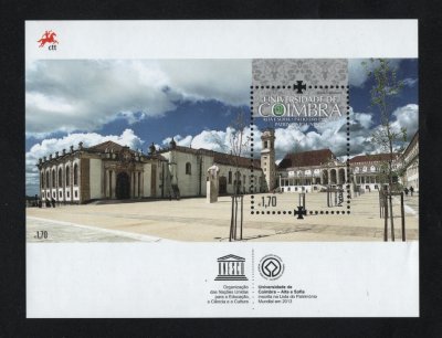 2014 - Bloco nº 515. Património UNESCO - Universidade de Coimbra. Novo sem charneira. Em boas condições.
