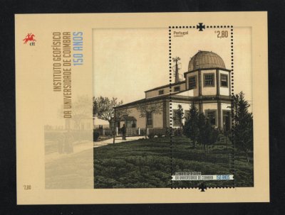2014 - Bloco nº 517. Instituto Geofísico Da Universidade de Coimbra - 150 Anos. Novo sem charneira. Em boas condições.