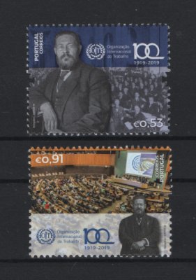 2019 - Afinsa nº 5113/5114. Centenário da Organização Internacional do Trabalho. Série nova sem charneira. Goma Original. Em boas condições.