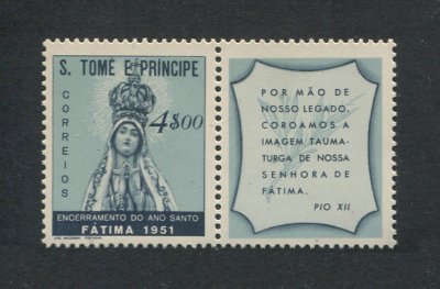1951 - Afinsa nº 351. Ano Santo. Selo de 4$00 novo SEM CHARNEIRA (**) e com goma original. Em boas condições.
