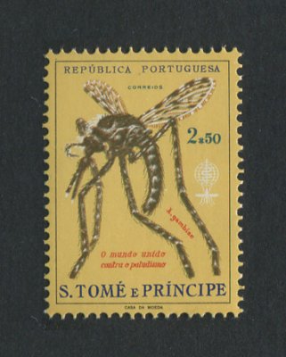 1962 - Afinsa nº 376. Erradicação do Paludismo. Selo de 2$50 novo SEM CHARNEIRA (**) e com goma original. Em boas condições.
