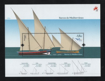 2015 - Bloco nº 533. EUROMED POSTAL - Barcos do Mediterrâneo (1º grupo). Novo sem charneira. Em boas condições.