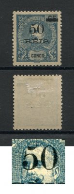 1905 - Afinsa nº 54a. D. Carlos I com sobretaxa. Selo de 50r/65r novo, sem goma. Tipo I, "5" FENDIDO Em boas condições.