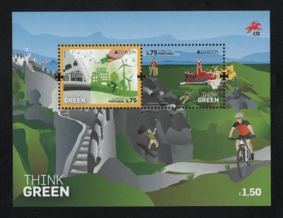 2016 - Bloco nº 551. Europa - Think Green - Continente. Novo sem charneira. Em boas condições.