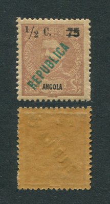 1919 - Afinsa nº 192b. D. Carlos I com sobretaxa. Selo de 1/2c/75r novo SEM CHARNEIRA (**) e com goma original. ''2'' MAIS FINO. Em boas condições.