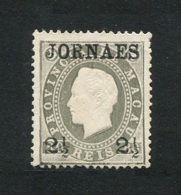1892 - Afinsa nº 44c. D. Luis I com sobretaxa. Selo de 2 1/2r/80r novo sem goma como emitido. Denteado 13 1/2. Em boas condições.