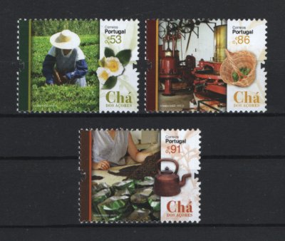 2019 - Afinsa nº 5133/5135. Chá dos Açores. Série nova sem charneira. Goma Original. Em boas condições.