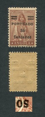 1949 - Porteado nº 33a. Ceres com sobrecarga. Selo de 30c/50c novo C SEM CHARNEIRA (**) e com goma original. "S" INVERTIDO. Em boas condições.