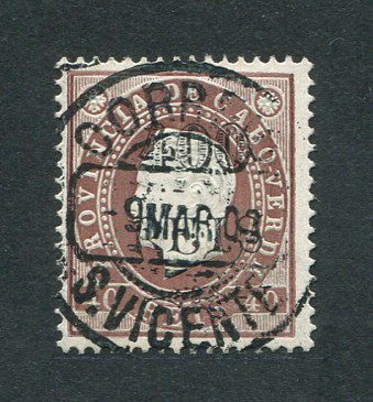 1902 - Afinsa nº 60c. D. Luis I com sobretaxa. Selo de 400r/40r usado. Denteado 13 1/2, Tipo II. Em boas condições.