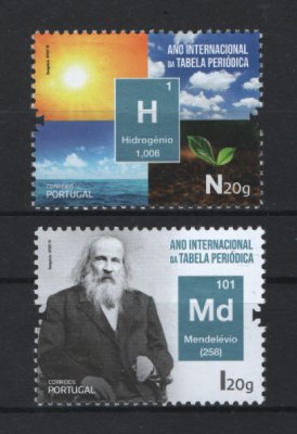 2019 - Afinsa nº 5142/5143. Ano Internacional da Tabela Periódica. Série nova sem charneira. Goma Original. Em boas condições.