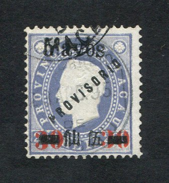 1894 - Afinsa nº 69. D. Luis I com sobrecarga PROVISORIO e sobretaxa. Selo de 5a/30a/200r USADO. Denteado 12 1/2. Em boas condições.