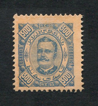 1893 - Afinsa nº 58. D. Carlos I. Selo de 300r novo sem goma como emitido. Em boas condições.