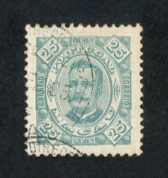 1893 - Afinsa nº 51. D. Carlos I. Selo de 25r USADO. Em boas condições.