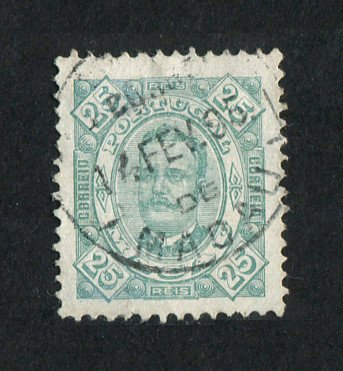 1893 - Afinsa nº 51. D. Carlos I. Selo de 25r USADO. Em boas condições.