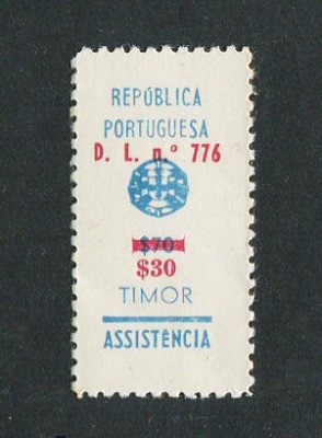 1968 - Imposto Postal. Afinsa nº 15. Selo de $30/$70 novo sem goma como usual. Papel espesso. Em boas condições.