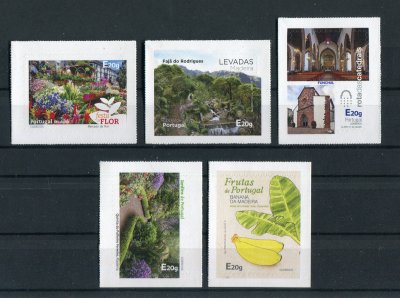 2018 - Afinsa nº 4928/4932. Madeira - SELOS AUTOADESIVOS (4º grupo). Série completa nova sem charneira. Goma original. Em boas condições.