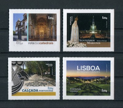 2019 - Afinsa nº 5108/5112. Grande Lisboa - Centro - SELOS AUTOADESIVOS. Série completa nova sem charneira. Goma original. Em boas condições.