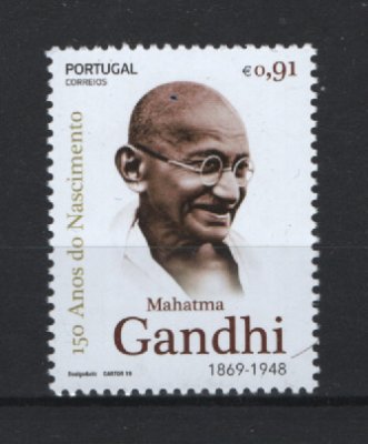 2019 - Afinsa nº 5167. 150 Anos do Nascimento de Mahatma Gandhi. Série nova sem charneira. Goma Original. Em boas condições.