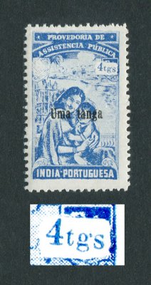 1948 - Imposto Postal nº13a. Assistência Publica. Selo de 1T/4T novo SEM CHARNEIRA (**) e com goma original. ALGARISMO "4" COM SERIFAS. Em boas condições.