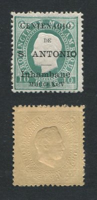 1895 - Afinsa nº 2. D. Luis I com sobrecarga ''Centenário de S. António''. Selo de 10 reis novo sem goma como emitido. Dentado 12 1/2. Com CERTIFICADO DE PERITAGEM (CERTIFICATE). Em boas condições.