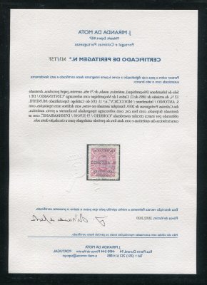 1895 - Afinsa nº11. D. Carlos I com sobrecarga "Centenário de S. António". Selo de 75 reis usado. Com CERTIFICADO DE PERITAGEM (CERTIFICATE). Em boas condições.