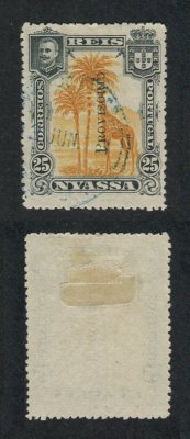 1903 - Afinsa nº 49. D. Carlos I com sobrecarga local ''PROVISORIO''. Selo de 25 reis usado. Com CERTIFICADO DE PERITAGEM. Em boas condições.